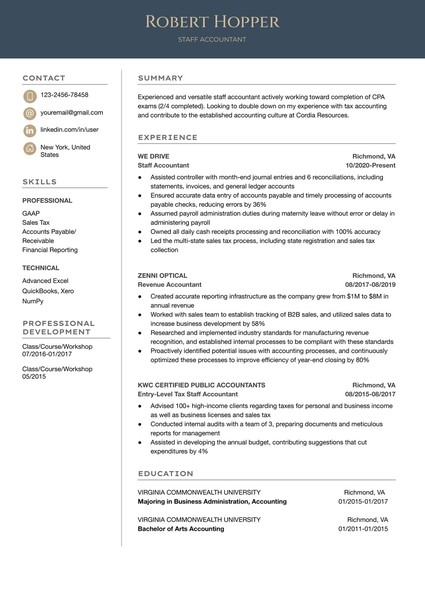 Premium Accountant Resume Google Docs Template: Professional & ATS Friendly