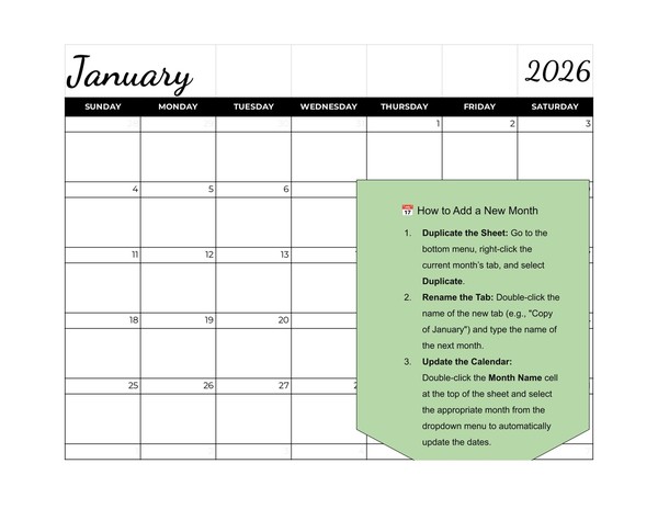 School Calendar Google Sheets Template 2023-2024: Black and white printable and minimalist