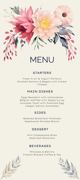 Free Boho Wedding Menu Template – Google Docs