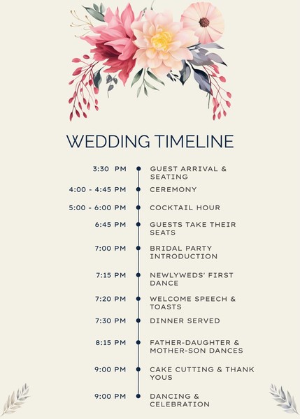 Bohemian Wedding Timeline Template – Google Docs