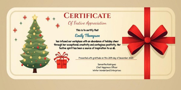 Free Christmas Gift Certificate Google Docs Template