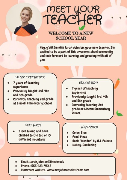 Free Creative Meet the Teacher Template