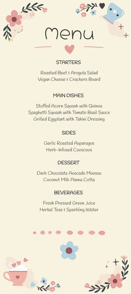 Free Cute Wedding Menu Template – Google Docs