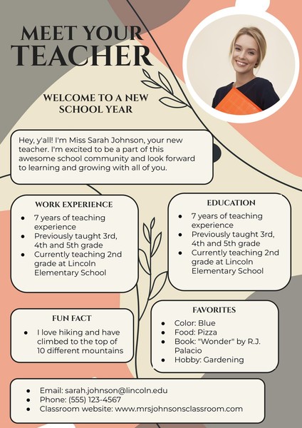 Free Minimalist Meet the Teacher Google Docs Template