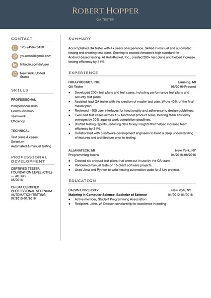 Premium QA Tester Resume Google Docs Template: Professional & ATS Friendly