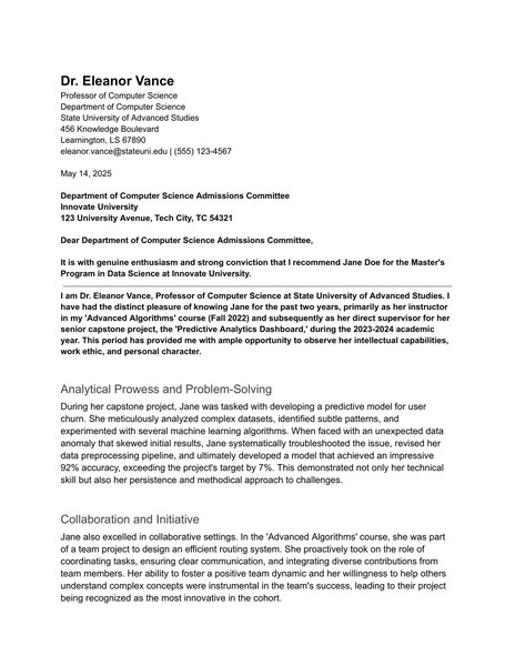 Free Modern Letter of Recommendation Google Docs Template