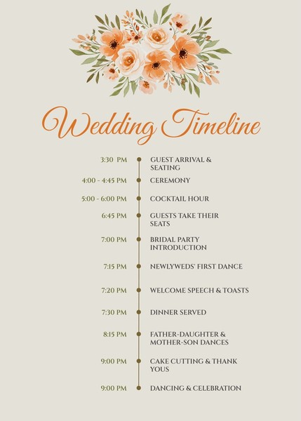 Rustic Wedding Timeline Template – Google Docs