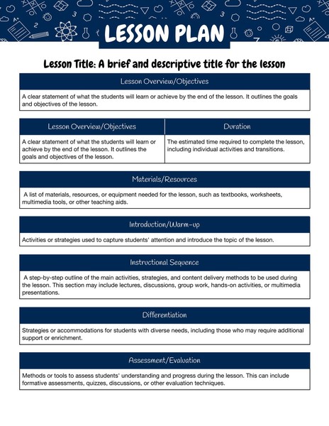 Simple Lesson Plan Google Docs Template - Cute Design - Free Download