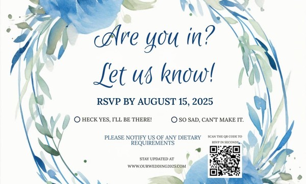 Free Watercolor Wedding RSVP Card Template – Google Docs