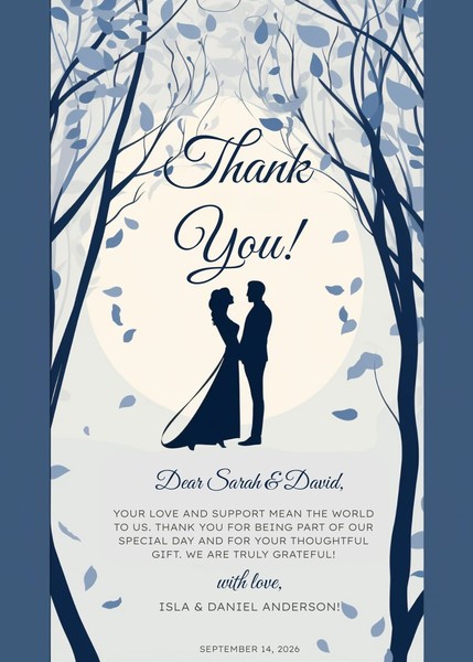 Free Aesthetic Wedding Thank You Card Template – Google Docs