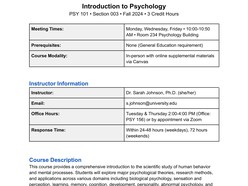 College Syllabus Template - Thumbnail