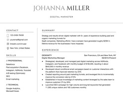 Modern Digital Marketer Resume Template - Thumbnail