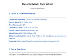High School Syllabus Template - Thumbnail