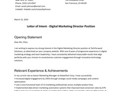 Job Application Letter of Intent Template - Thumbnail