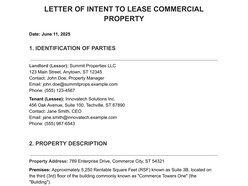 Commercial Lease LOI Template - Thumbnail