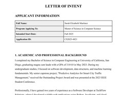 Comprehensive Graduate School Letter of Intent - Thumbnail