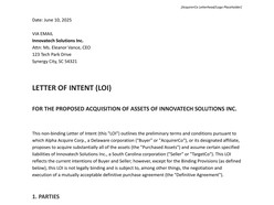 Business Acquisition LOI Template - Thumbnail