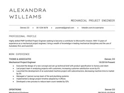 Minimalist Mechanical Engineer Resume Template - Thumbnail