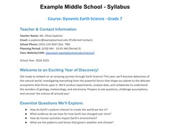 Modern Middle School Syllabus Template - Thumbnail