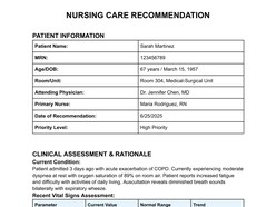 Professional Nursing Care Recommendation Template - Thumbnail