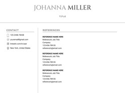 Resume Reference Template - Thumbnail