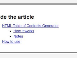 HTML Table of Contents Generator